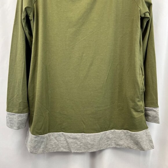 Tickled Teal Women’s Long Sleeve Tunic Top Green/Multi Size Large Elbow Patches - Picture 4 of 7
